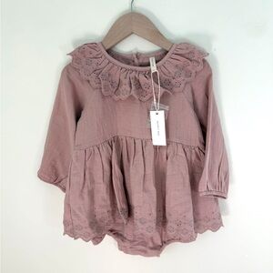 Quincy Mae Thalia Romper in Rose NWT